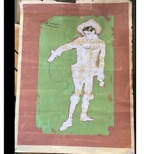 Pablo Picasso Lithograph Pierrot Clown Without Frame Read
